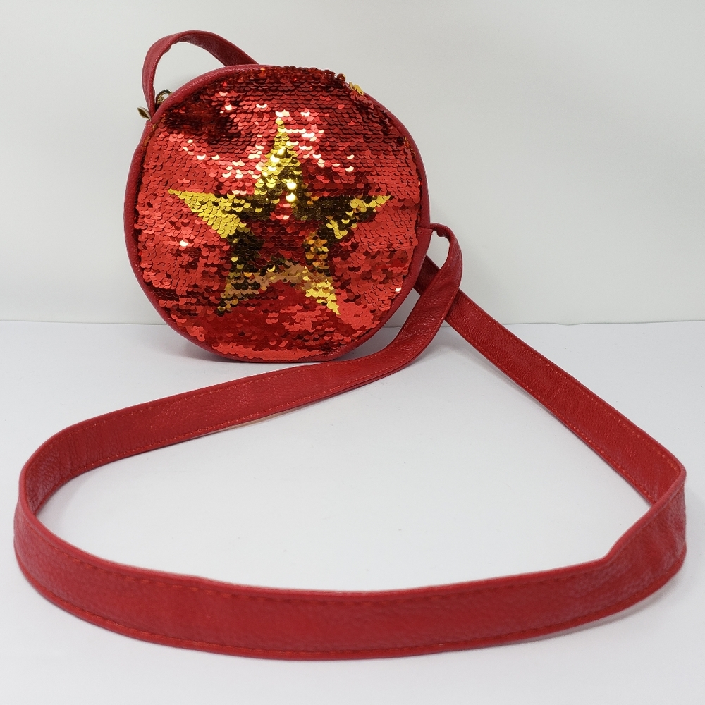 American Girl Red And Gold Sequin Star Crossbody Purse